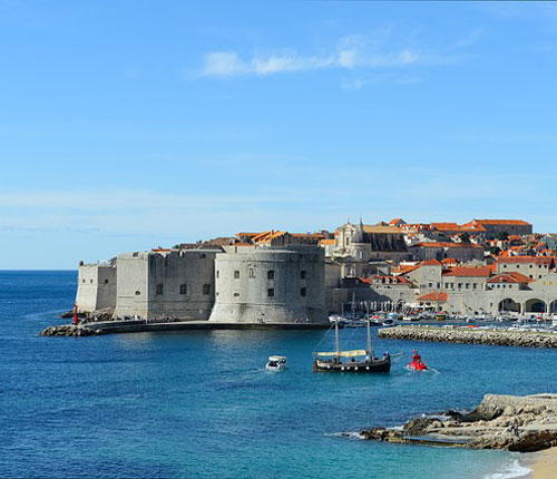 Dubrovnik in Kroatien, Altstadt am Meer
